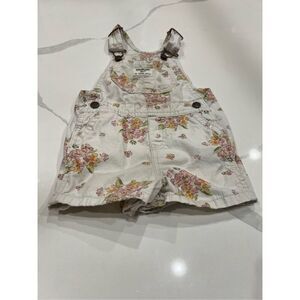White floral OshKosh girl's shorts/overalls
